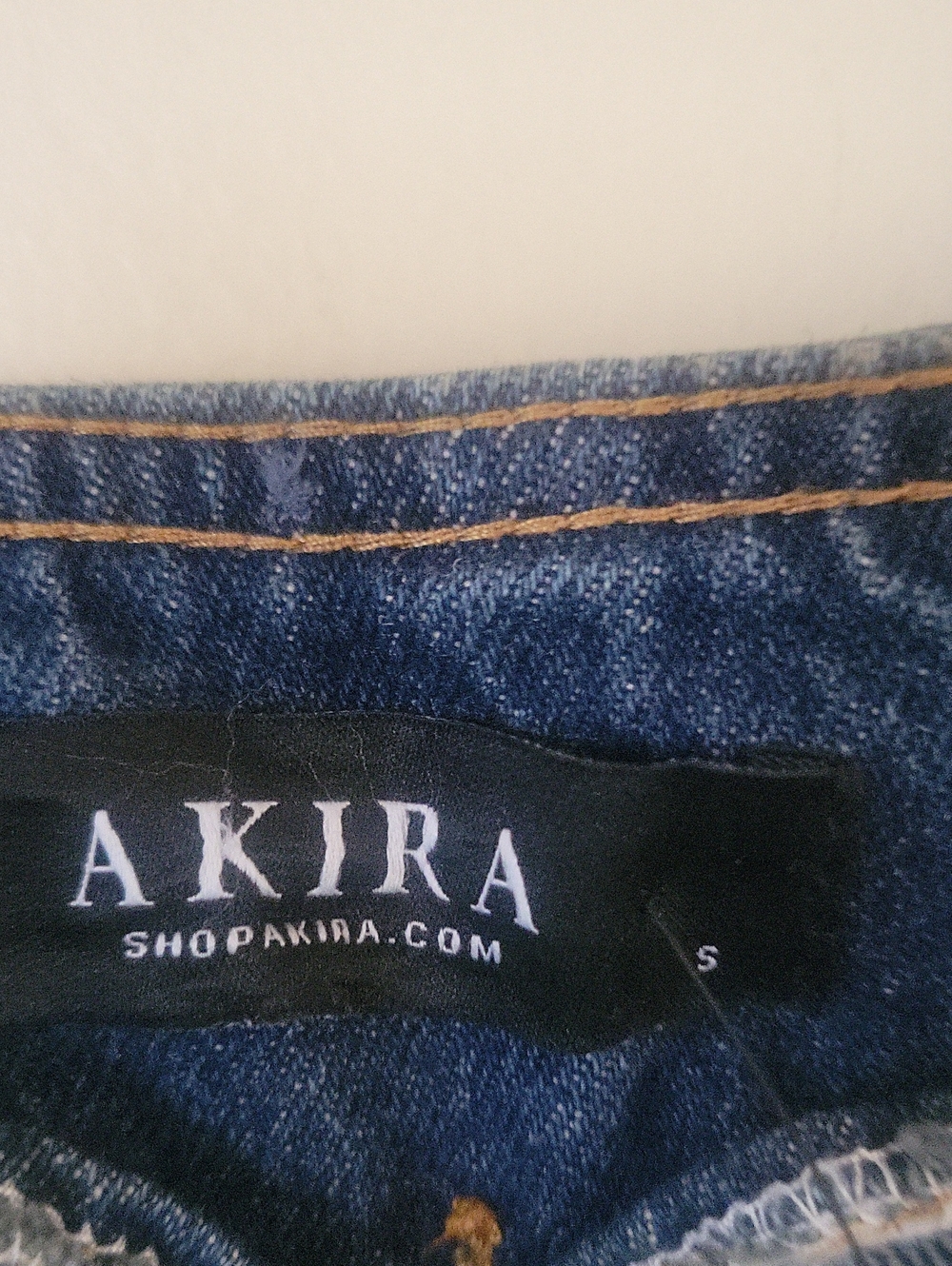 AKIRA Denim Wide-Leg Jumpsuit with Fur Trim - Dark Blue - Picture 7 of 12